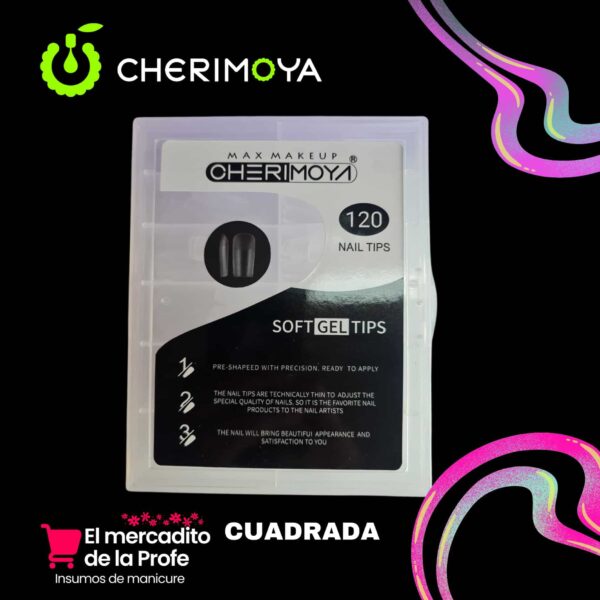 Tips soft gel cuadrada Cherimoya 120Pcs