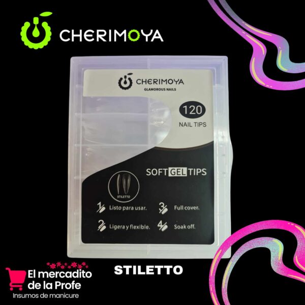 TIPS SOFT GEL STILETTO CHERIMOYA 120PCS