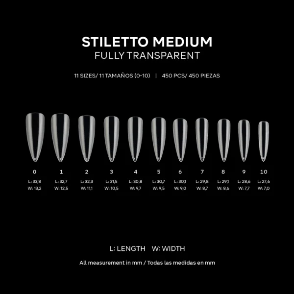 Tips Soft gel Pink Mask Easy Tips – Stiletto Medium - Imagen 3